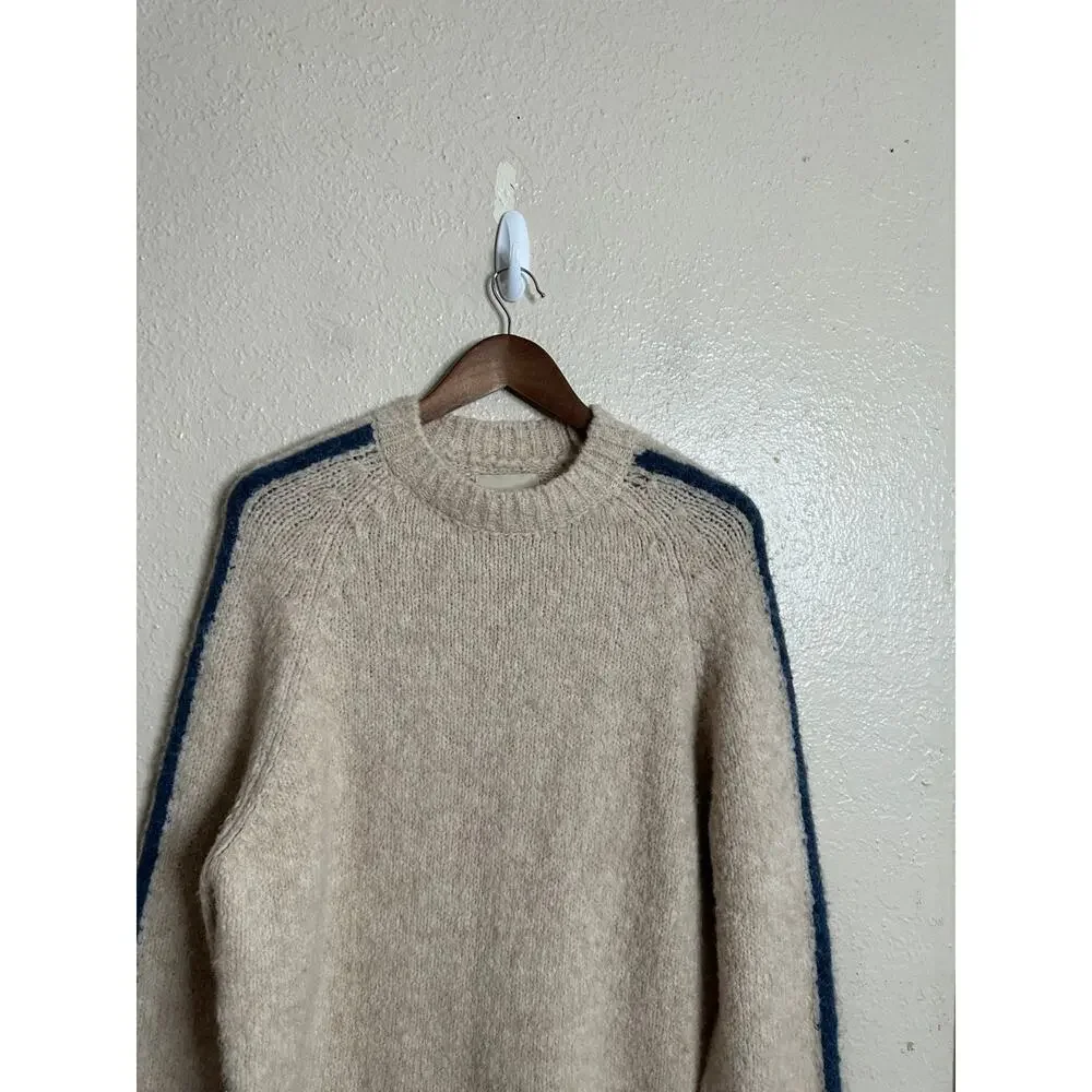 Paloma Wool Grandslam Knit Sweater in Ecru Womans XXL Alpaca Wool Blue Stripe